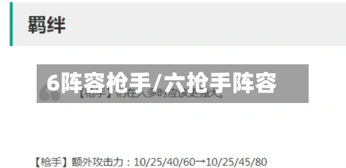 6阵容枪手/六抢手阵容