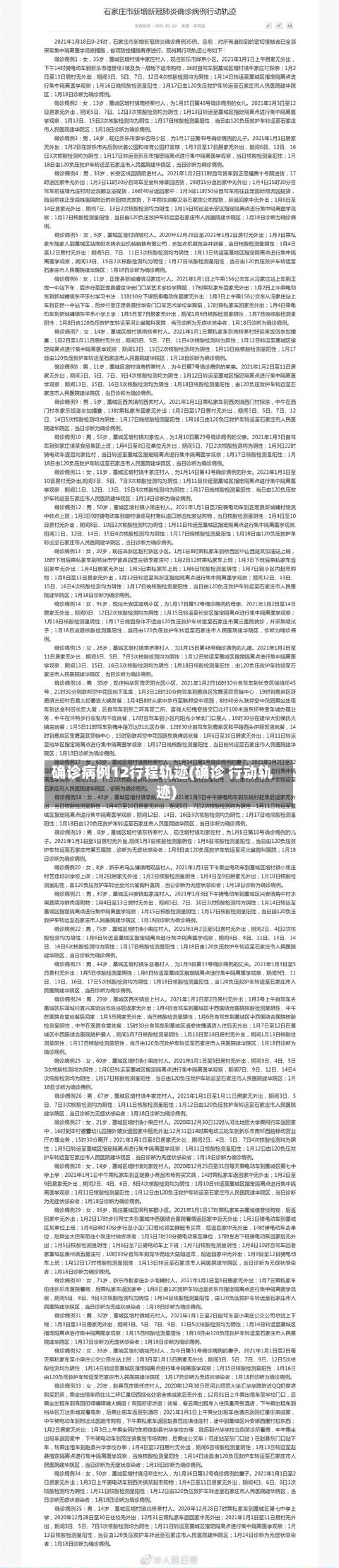 确诊病例12行程轨迹(确诊 行动轨迹)