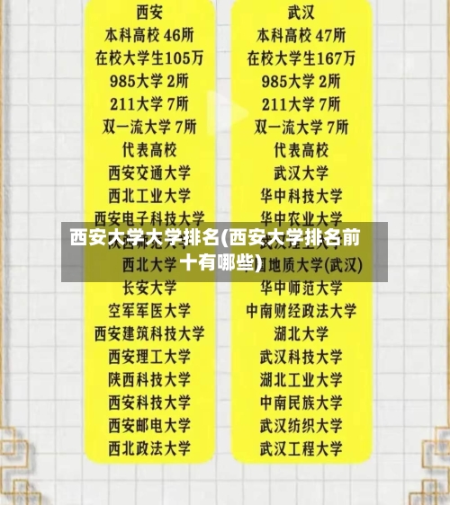 西安大学大学排名(西安大学排名前十有哪些)-第3张图片