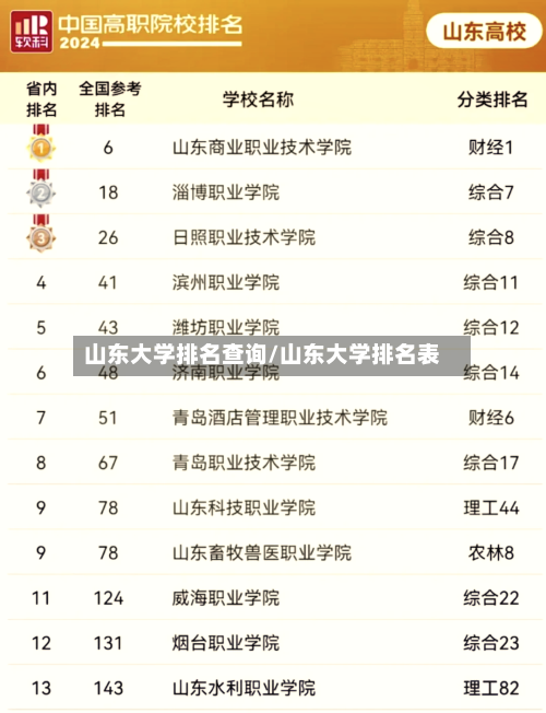山东大学排名查询/山东大学排名表