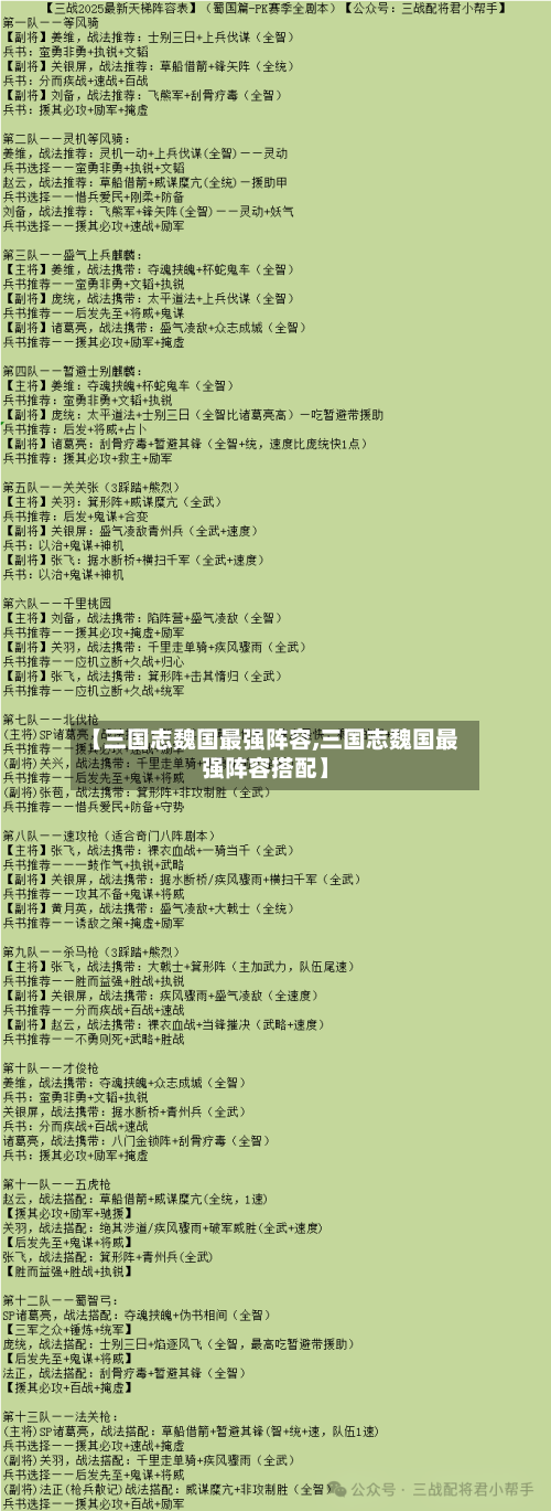 【三国志魏国最强阵容,三国志魏国最强阵容搭配】-第2张图片