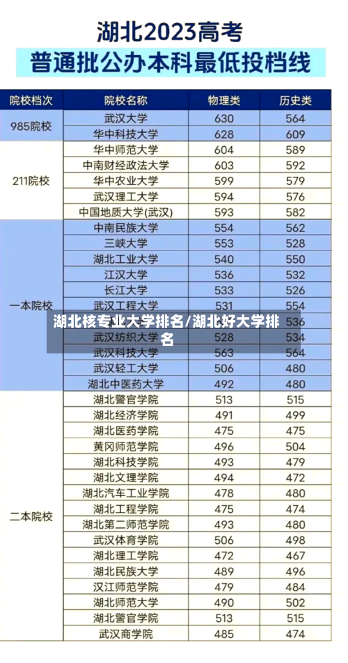 湖北核专业大学排名/湖北好大学排名