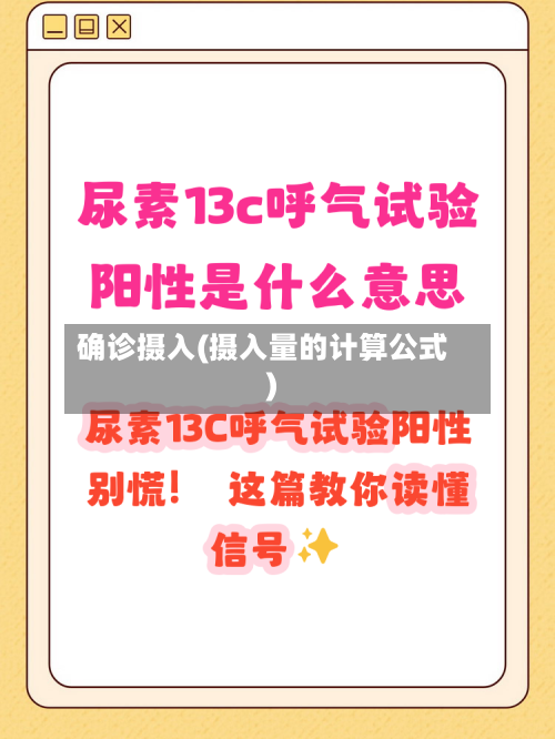 确诊摄入(摄入量的计算公式)