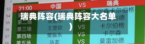 瑞典阵容(瑞典阵容大名单)