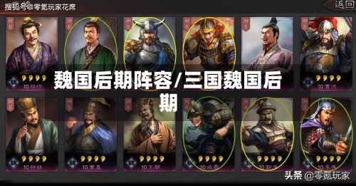 魏国后期阵容/三国魏国后期