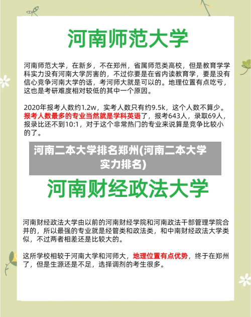 河南二本大学排名郑州(河南二本大学实力排名)-第3张图片