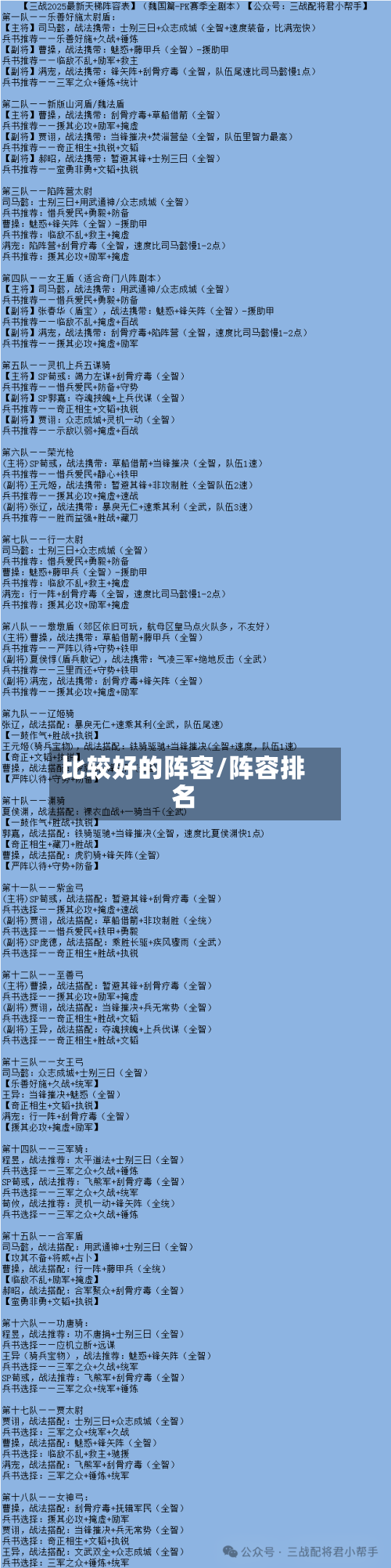 比较好的阵容/阵容排名-第2张图片