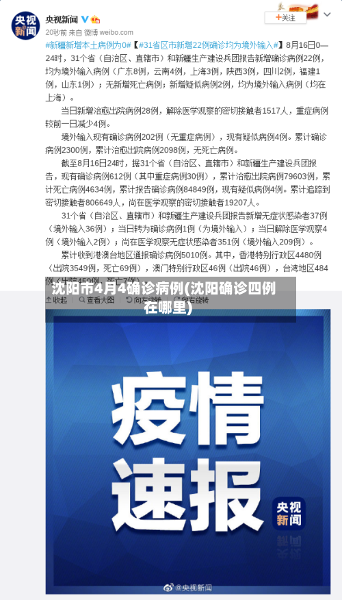 沈阳市4月4确诊病例(沈阳确诊四例在哪里)-第2张图片