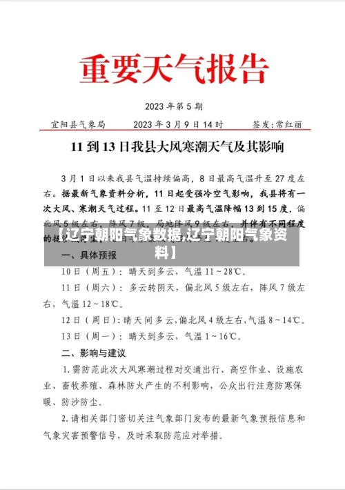 【辽宁朝阳气象数据,辽宁朝阳气象资料】