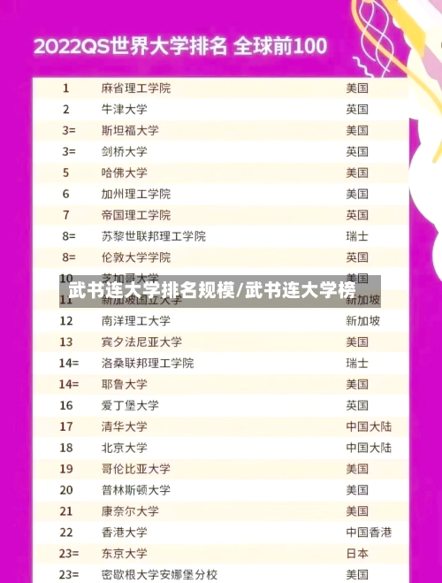 武书连大学排名规模/武书连大学榜