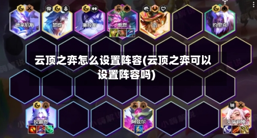 云顶之弈怎么设置阵容(云顶之弈可以设置阵容吗)